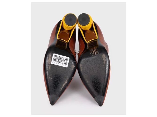 Botines de cuero marrón con punta afilada Balenciaga Talla 39 Usados - vista 5
