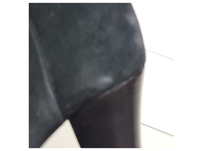 Stivali in suede neri Saint Laurent Taglia 38 38 Usati - vista 9