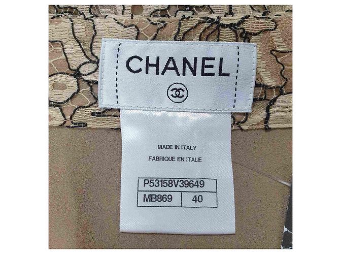 Chanel Beiger Blumen-Spitzenrock Größe 40 Gebraucht - Ansicht 6