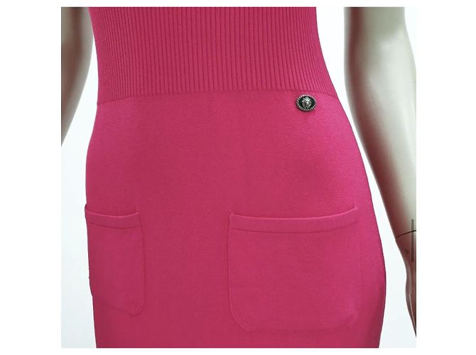 Vestido midi de punto rosa Chanel 2010 Talla 36 Pre-Owned - vista 5