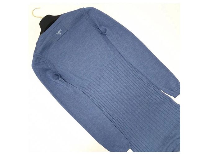 Chanel Navy Langarm-Strickkleid Größe 36 Gebraucht - Ansicht 5