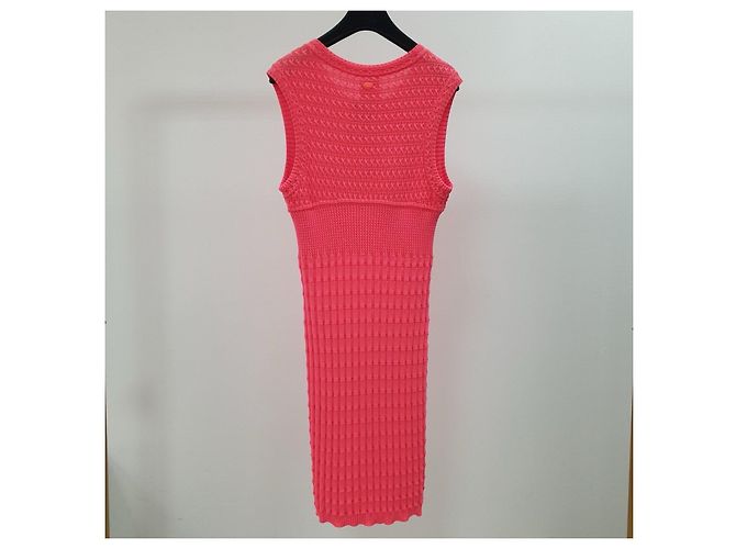 Chanel Rosa Strukturierter Strickkleid Größe 36 Gebraucht - Ansicht 2