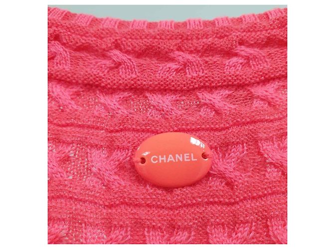 Chanel Rosa Strukturierter Strickkleid Größe 36 Gebraucht - Ansicht 3