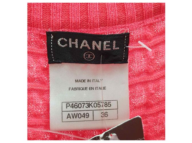 Chanel Rosa Strukturierter Strickkleid Größe 36 Gebraucht - Ansicht 5