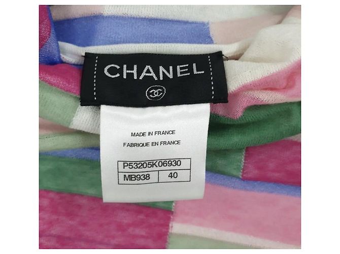 Chanel Multicolor Abstract Printed Knit Turtleneck Top Sz.40 Pre-Owned - view 6