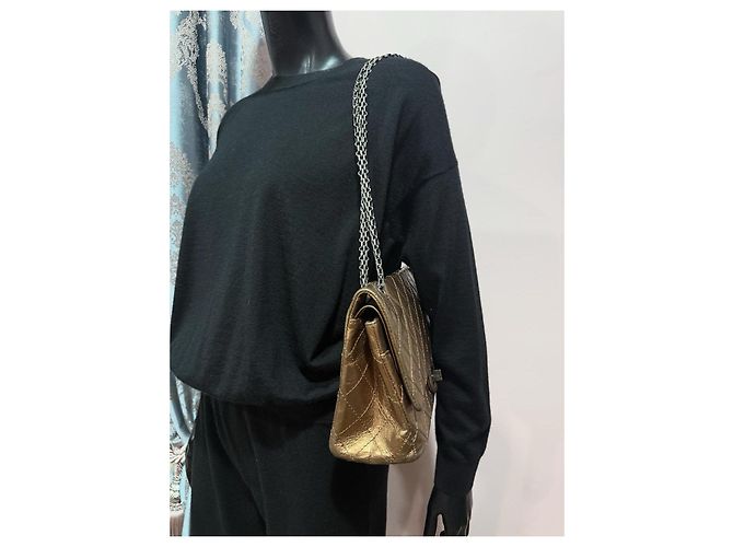 Bolso Clásico Reissue Double Flap de Chanel en Piel de Ternera Envejecida Bronce de Segunda Mano - vista 11