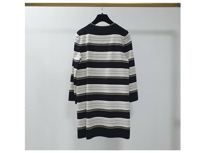 Gestreiftes Seiden-Tunika-Kleid von Chanel Freizeitkleid Größe 38 Gebraucht - Ansicht 6