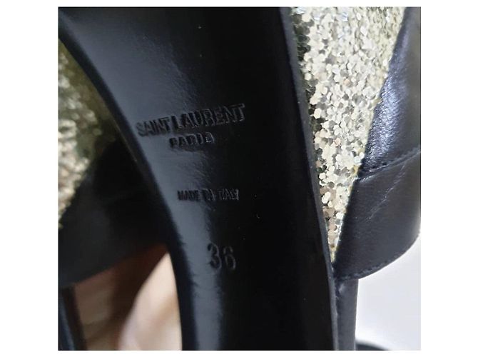 Yves Saint Laurent Saint Laurent Schwarze Leder Python Absatzsandalen Gr. 36 Gebraucht - Ansicht 6