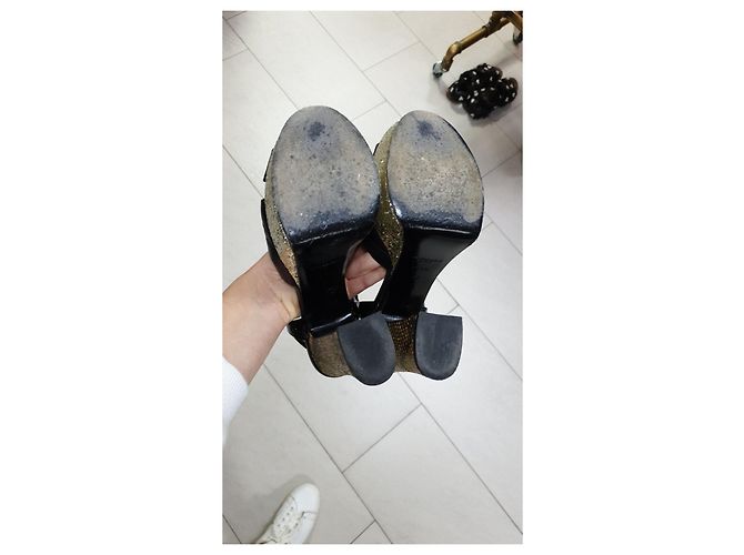 Yves Saint Laurent Saint Laurent Schwarze Leder Python Absatzsandalen Gr. 36 Gebraucht - Ansicht 8