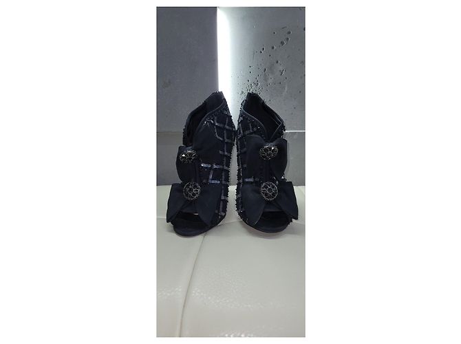 Chanel Multicolor Textile Open Boots Booties Sz.40 Pre-Owned - view 2