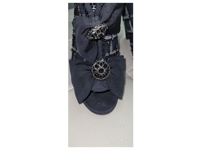 Chanel Multicolor Textile Open Boots Booties Sz.40 Pre-Owned - view 5