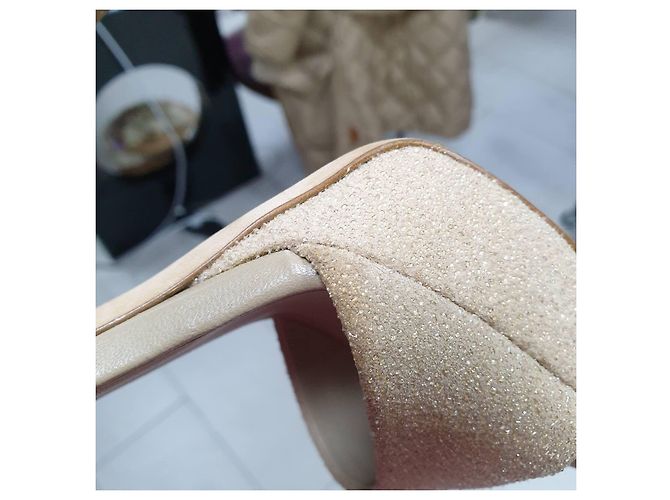 CHANEL 2012 BEIGE SANDALEN MIT KORALLEN-ABSATZ  Gr.37 Gebraucht - Ansicht 10