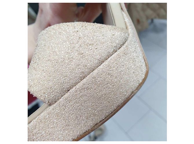 CHANEL 2012 BEIGE SANDALEN MIT KORALLEN-ABSATZ  Gr.37 Gebraucht - Ansicht 11
