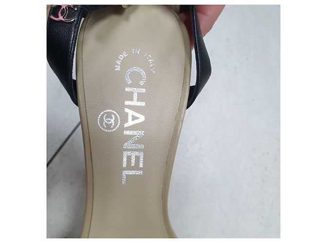 CHANEL 2012 BEIGE SANDALEN MIT KORALLEN-ABSATZ  Gr.37 Gebraucht - Ansicht 13