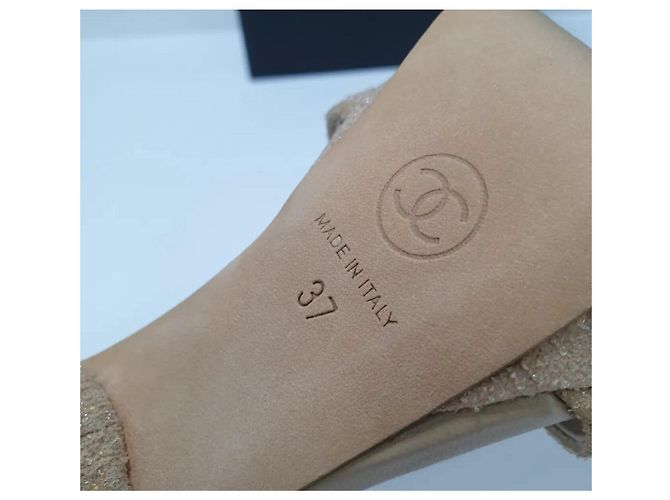CHANEL 2012 BEIGE SANDALEN MIT KORALLEN-ABSATZ  Gr.37 Gebraucht - Ansicht 7