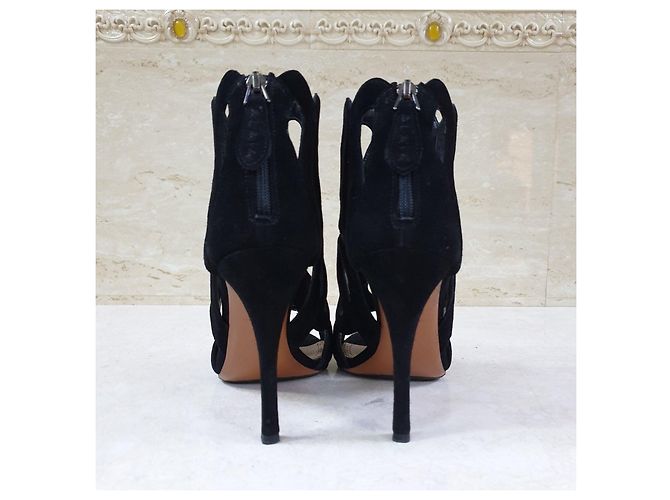 Alaïa Alaia Schwarze Wildleder Sandalen mit Absatz Größe 38,5 Gebraucht - Ansicht 4