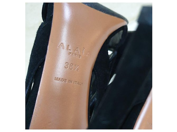Alaïa Alaia Schwarze Wildleder Sandalen mit Absatz Größe 38,5 Gebraucht - Ansicht 5