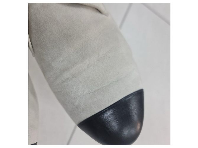 Grau Wildleder Schnürstiefeletten Chanel Größe 39 Vorbesitz - Ansicht 6