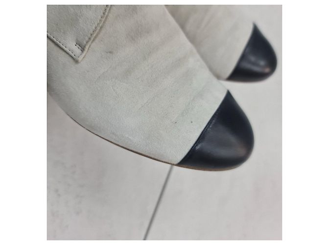 Grau Wildleder Schnürstiefeletten Chanel Größe 39 Vorbesitz - Ansicht 7