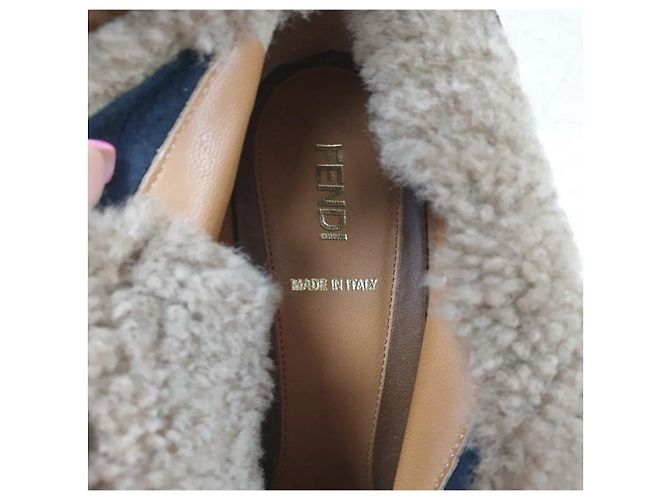 FENDI Tacchi in Pelliccia Marrone Taglia 37.5 Usati - vista 5