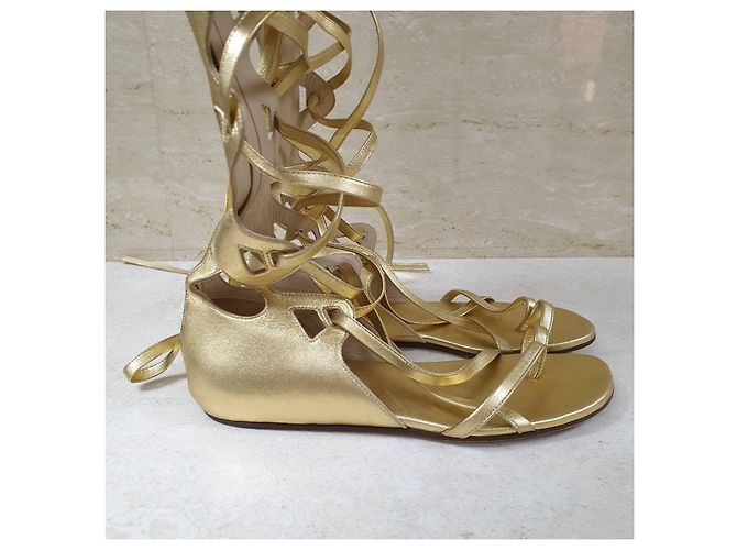 Timeless Chanel Gold Gladiator Sandalen Größe 38 Gebraucht - Ansicht 4