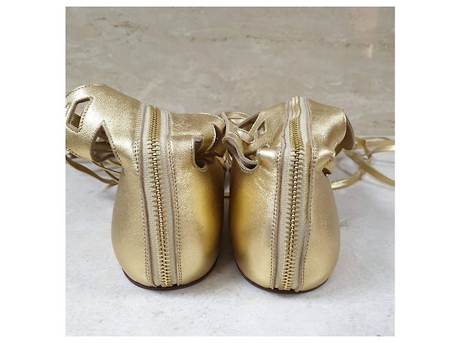 Timeless Chanel Gold Gladiator Sandalen Größe 38 Gebraucht - Ansicht 9