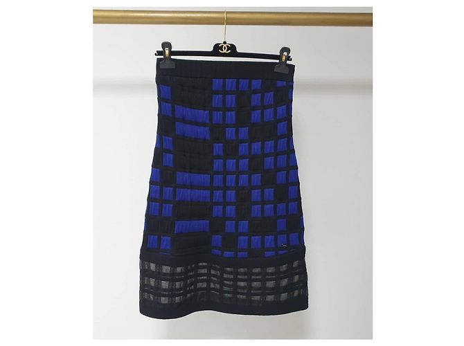 Chanel Multicolorierte geometrische karierte Cocktailkleid 2013 Größe 38 Gebraucht - Ansicht 2