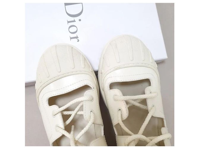 Dior White Iron Leather Tall Boots sz. 38 Pre-Owned - view 5