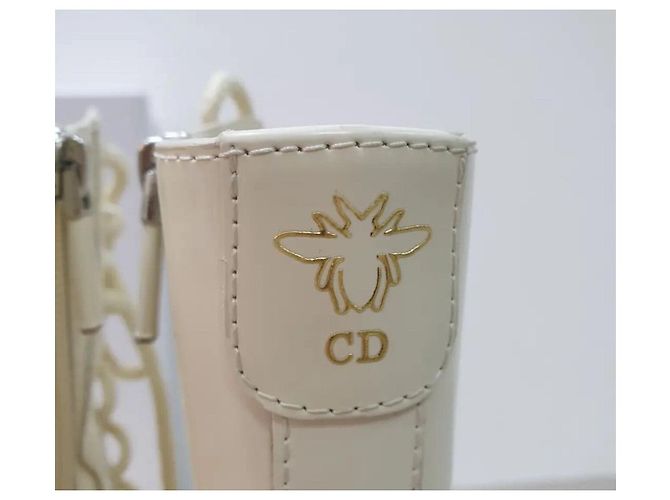 Dior White Iron Leather Tall Boots sz. 38 Pre-Owned - view 8