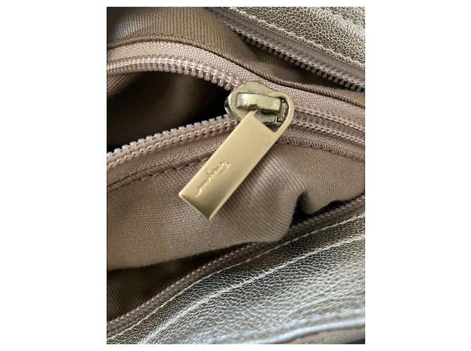 Borsa a mano Salvatore Ferragamo Sofia in pelle dorata D'oro - vista 5