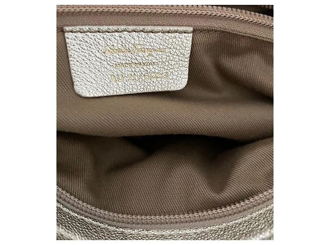 Borsa a mano Salvatore Ferragamo Sofia in pelle dorata D'oro - vista 6