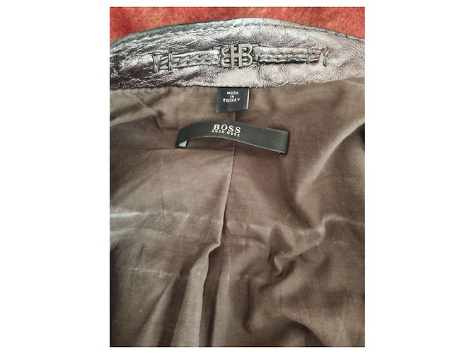 Hugo Boss Metallisch Silberne Lederjacke - Ansicht 5