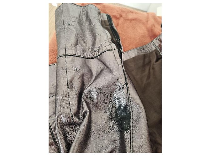 Hugo Boss Metallisch Silberne Lederjacke - Ansicht 6