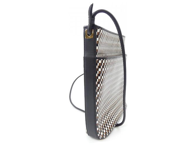 Autre Marque Borsa a spalla in pelle Indenya Marrone Nero Bianco - vista 2