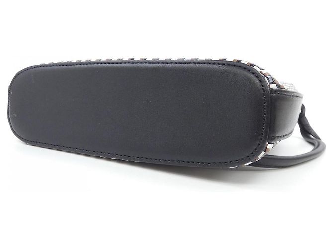 Autre Marque Borsa a spalla in pelle Indenya Marrone Nero Bianco - vista 4