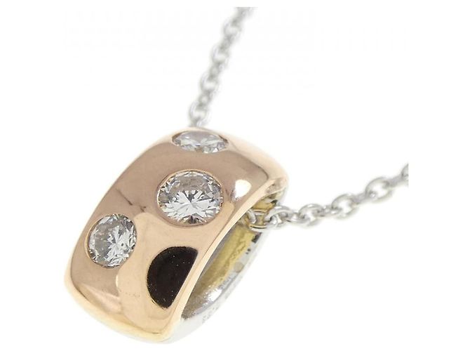 Autre Marque Collana in oro bianco e oro rosa Au750 con diamanti D'oro - vista 4