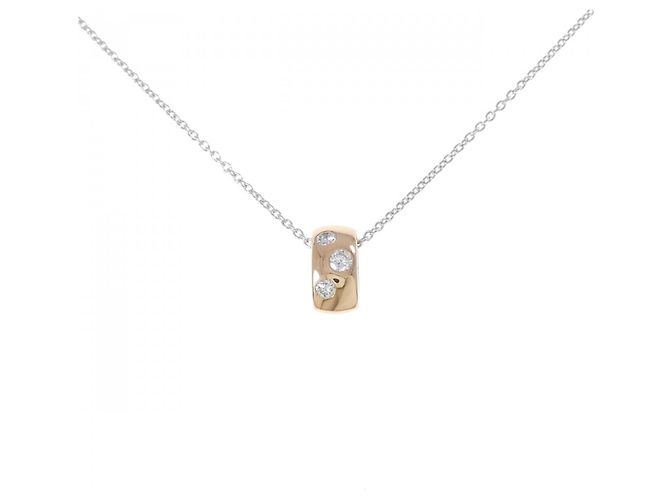 Autre Marque Collana in oro bianco e oro rosa Au750 con diamanti D'oro - vista 6