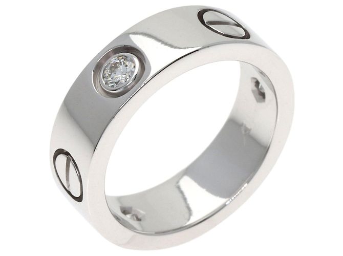 Cartier Love Ring Halb Diamant aus 18K Weißgold - Ansicht 2