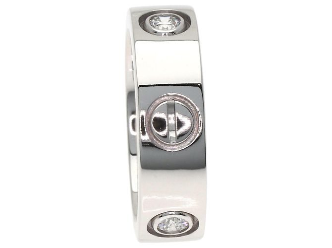 Cartier Love Ring Halb Diamant aus 18K Weißgold - Ansicht 3