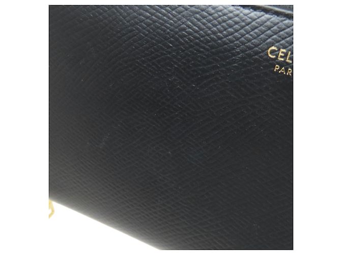 Céline Celine Rundzip-Langgeldbörse aus schwarzem Leder - Ansicht 13