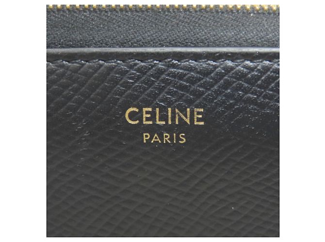 Céline Celine Rundzip-Langgeldbörse aus schwarzem Leder - Ansicht 6