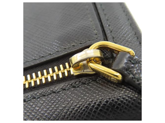 Prada Saffiano Leder Langbörse Schwarz - Ansicht 15