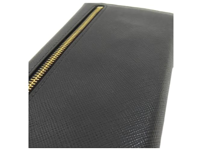 Prada Saffiano Leder Langbörse Schwarz - Ansicht 18