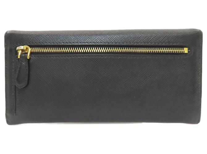 Prada Saffiano Leder Langbörse Schwarz - Ansicht 2