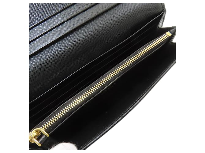Prada Saffiano Leder Langbörse Schwarz - Ansicht 5
