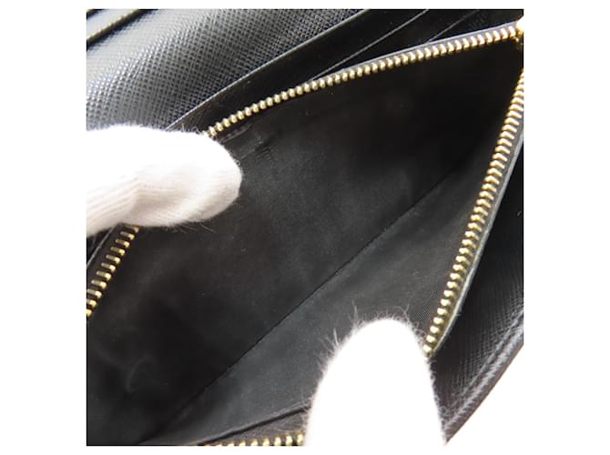 Prada Saffiano Leder Langbörse Schwarz - Ansicht 6
