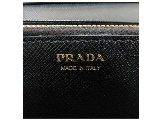 Prada Saffiano Leder Langbörse Schwarz - Ansicht 7