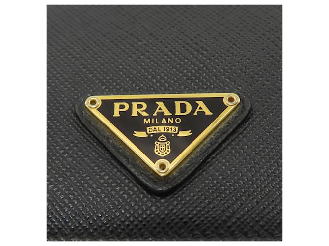 Prada Saffiano Leder Langbörse Schwarz - Ansicht 9