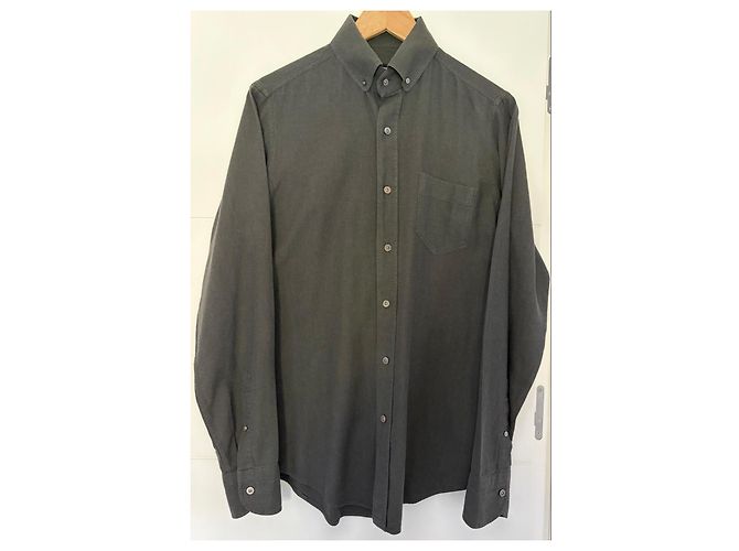 Camicia in cotone grigia Tom Ford Grigio - vista 2