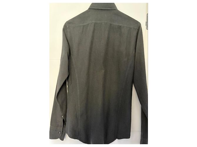 Camicia in cotone grigia Tom Ford Grigio - vista 3